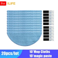10 mop cloth 10magic paste accessories for ilife v50 v55 v5 v5s v5s pro v3 v3s pro x5 ilife v7 robot vacuum cleaner parts