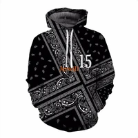 fashion 3d print black paisley bandana hoodie funny mens womens casual sweatshirt pullovers tops