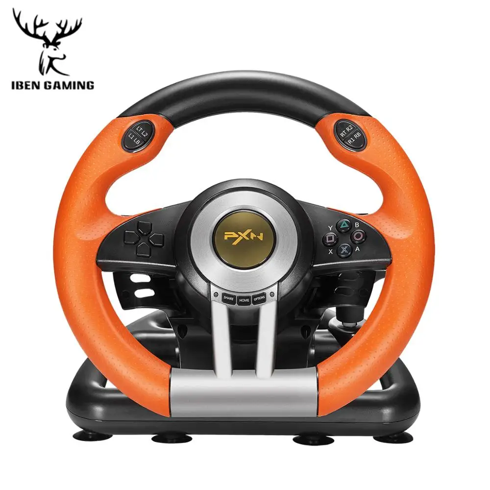 Orange IBen PXN V3II гоночный Игровой руль USB Вибрация Двойной Мотор Складная Педаль для ПК/PS3/4/Xbox-One/переключатель рулевого колеса - Цвет: Orange