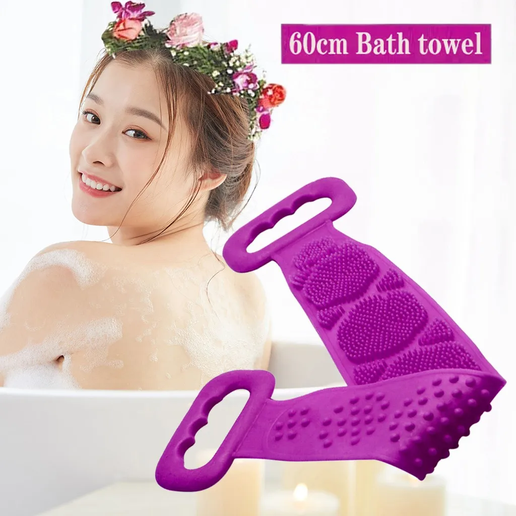Magic Silicone Brushes Bath Towels Rubbing Back Mud Peeling Body Massage Shower Extended Scrubber Skin Clean Brushes#50 | Дом и сад