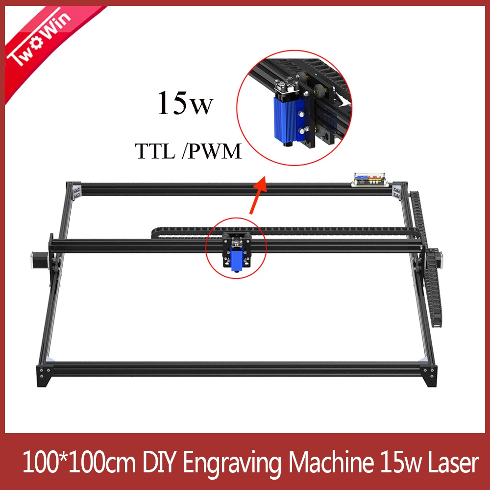 1 м * 2 5 Вт 15 большой лазерный ЧПУ GRBL гравер машина TTL/PWM управление DIY 100*100 см