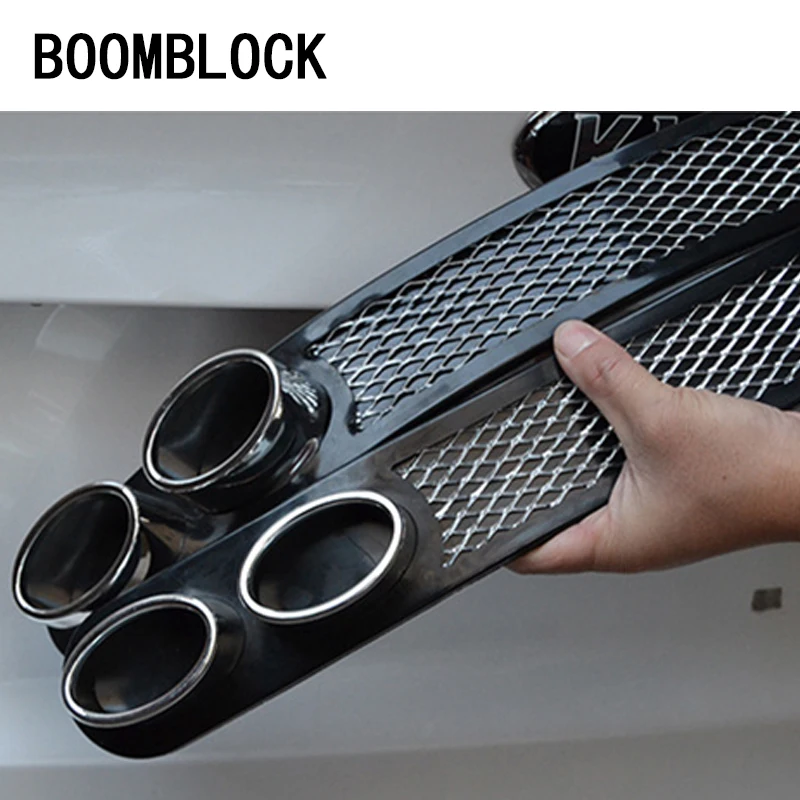 

Высококачественная 2x Автомобильная 3D крутая углеродная выхлопная газовая плитка для VW Polo Golf 4 5 Passat Hyundai Tucson Solaris Ix35 Mitsubishi ASX