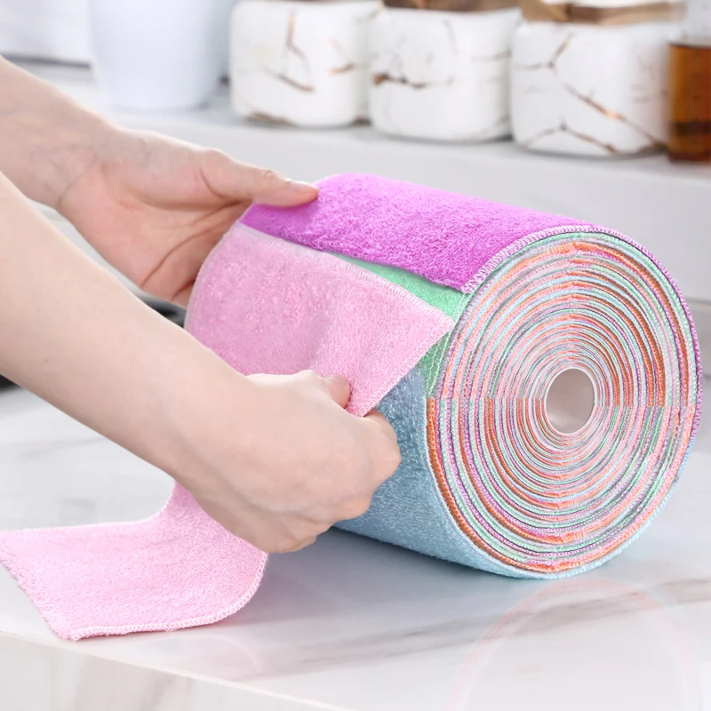

Microfiber Kitchen Cleaning Cloth Double-layer Absorbent Dish Cloth Non-stick Oil Kitchen Towel Kitchen Cleaning Accessories