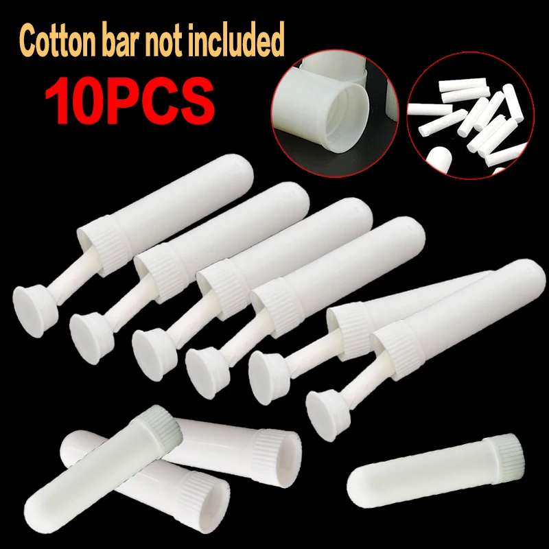

10pcs White Essential Oil Aromatherapy Blank Nasal Inhaler Tubes Complete Empty Sticks Essential Oil Blends Filling Tubes