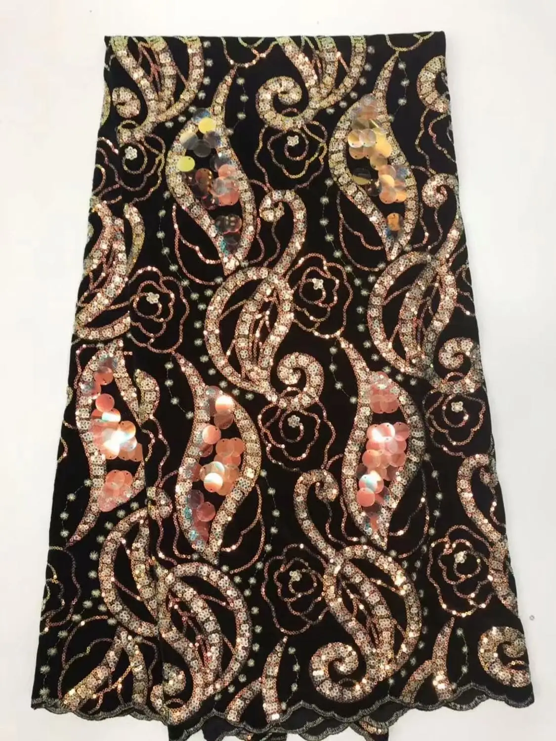 Бархатная ткань с кружевом для платьев модное нигерийское французское Тюлевое