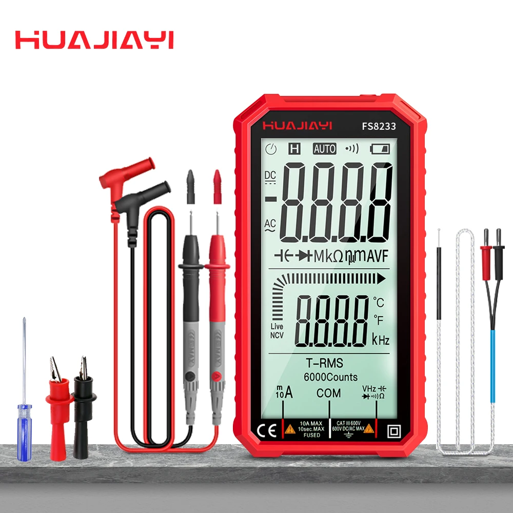 

6000 Counts Professional Digital Smart Multimeter AC DC Voltage Current Resistance Capacitance Tester Multitester True-RMS NCV