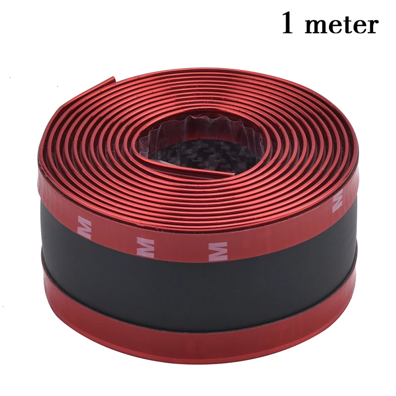 1 м автомобильный бампер полоса из углеродного волокна резиновый порог протектор