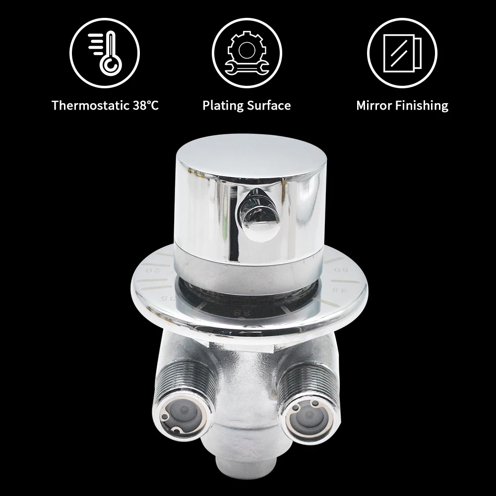 chromed solid brass g 12 thermostat mixer valve for bathroom shower faucet thermostatic temperature control valve replacment free global shipping