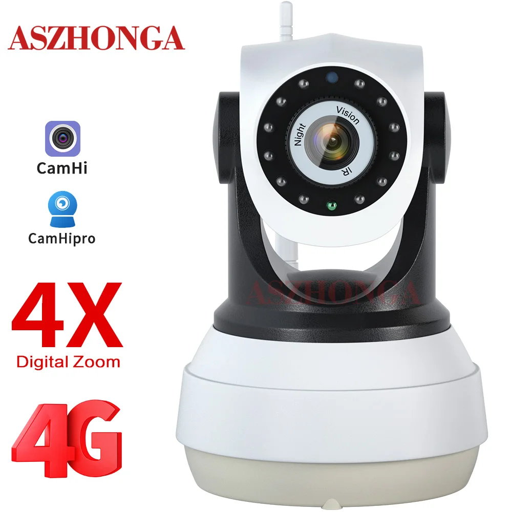 Cheap Cámara de seguridad IP inalámbrica para interiores, dispositivo de vigilancia con WIFI, 4G, tarjeta SIM, PTZ, HD, CCTV, Zoom Digital 4X, Monitor de bebé, CamHi, 1080P