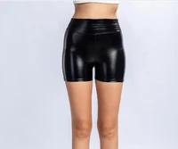2022 new pu leather shorts womens high waist black high quality short pants with pockets loose casual shorts