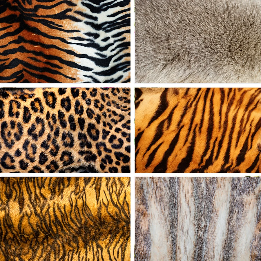 Nitree Тигр Леопард волк текстура кожи сплошной цвет животный узор фон фотостудия