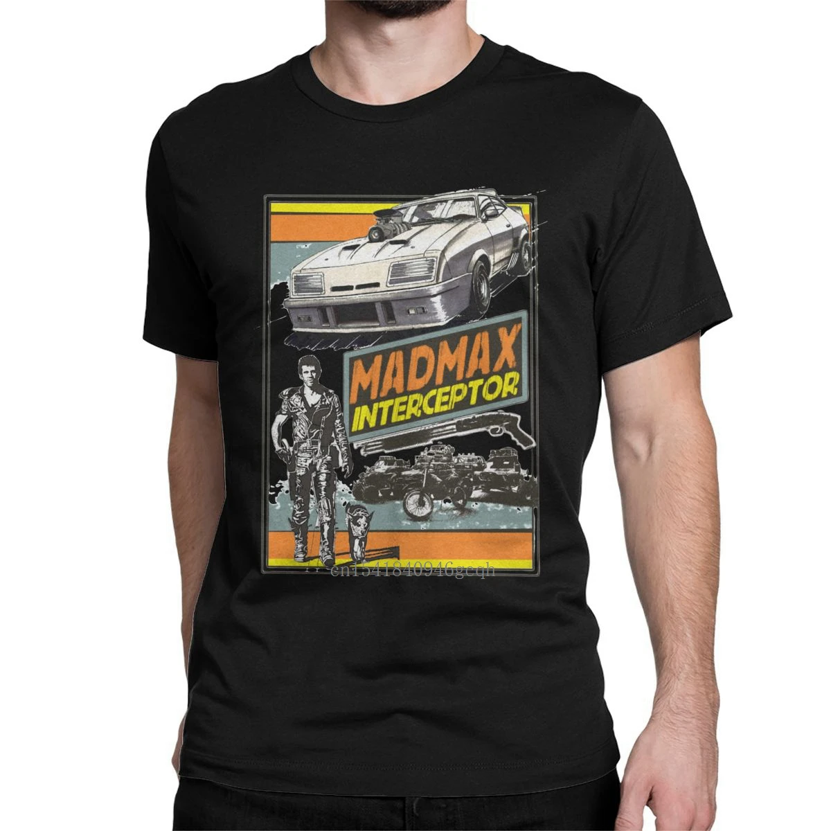 

Vintage Mad Max V8 Interceptor T-Shirt for Men, cotton, round-necked, with printed matter