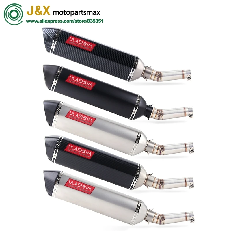 

Motorcycle Exhaust Muffler Pipe Link Pipe Carbon Fiber Exhaust Slip on Escape FOR HONDA NC700 NC750 NC750X 2012-2017