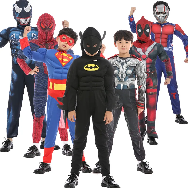 Хэллоуин Рождество мускул супергерой Капитан Костюм Человек паук Халк пантера