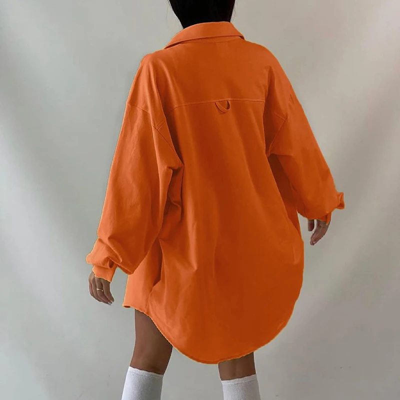 

2021 Autumn Solid Women'S Sweatshirts Oversized Jacket Streetwear Autumn Y2K Casual Loose Button Up Coat Hoodies Top