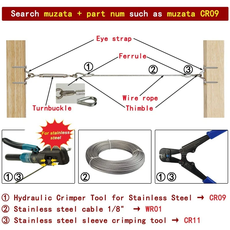5 шт. набор намоток для кабеля с тросом из нержавеющей стали и резцом деревянных