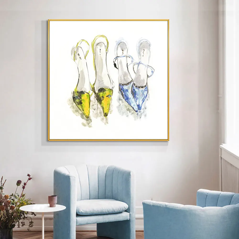 

Abstract High Heeled Shoes 100% Hand Painted Oil Painting On Canvas Wall Art Painting Modern Art For Lady Girl Room Home Decor