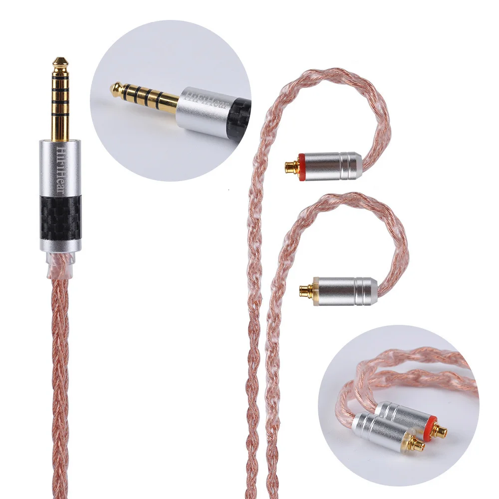 AK HiFiHear 8 Core посеребренный кабель 2,5/3,5/4,4 мм балансный кабель с MMCX/2pin с наушным креплением разъем для LZ HQ8 HQ6 плотным верхним ворсом KZ лампа указателя ОСО