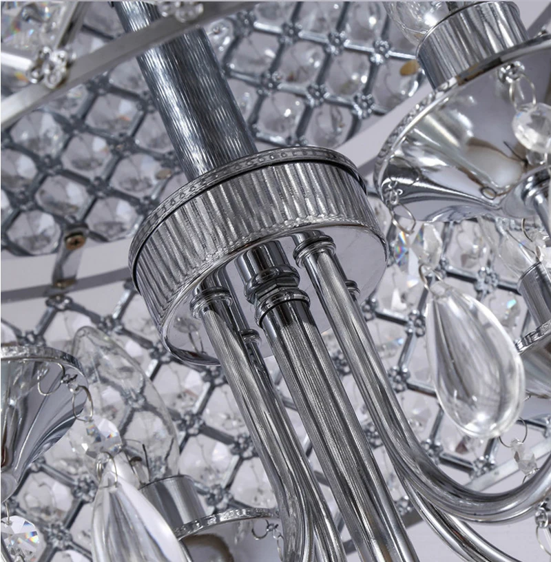 Современный Круглый купол 40 см хрустальное украшение из бисера хромированная