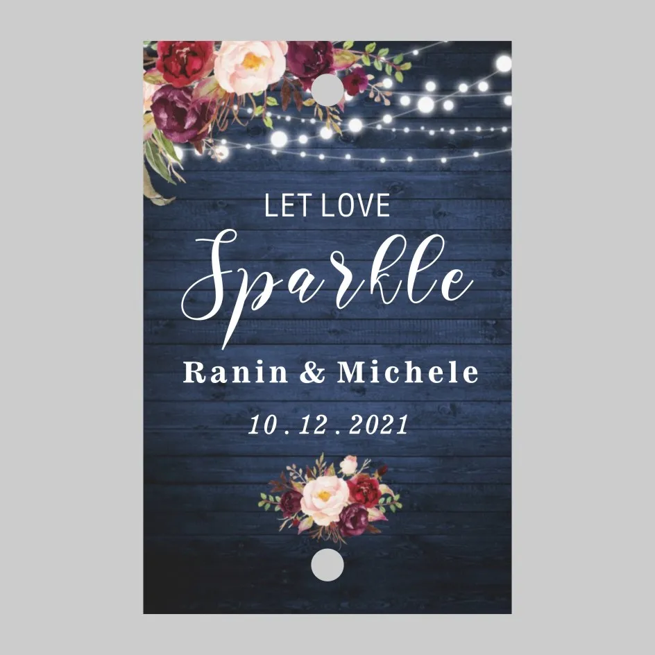 100 шт. ярлыки для палочек персонализированные свадебные фейерверки пусть любовь |