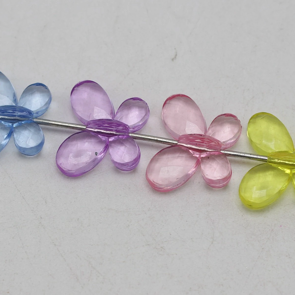 100 разноцветные прозрачные акриловые граненые бусины бабочки 17x13 мм | Украшения и