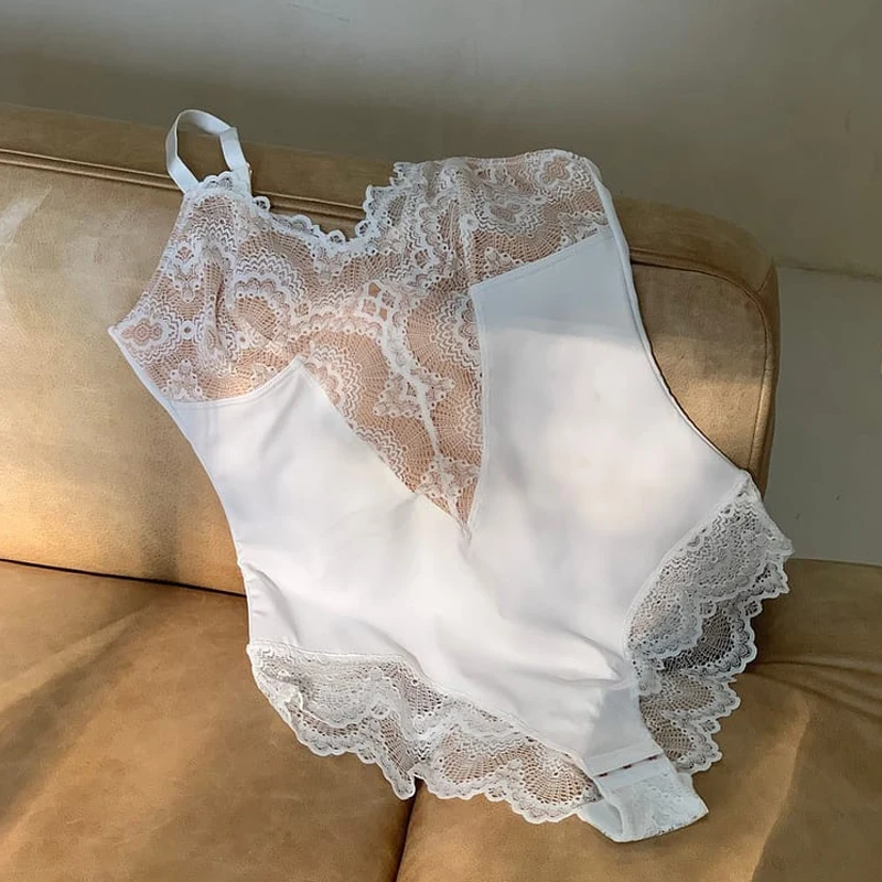 Sculpting Lace Shapewear Bodysuit lingerie sexy waist bandage wrap trimmer belt jeans woman high waist thigh trimmer