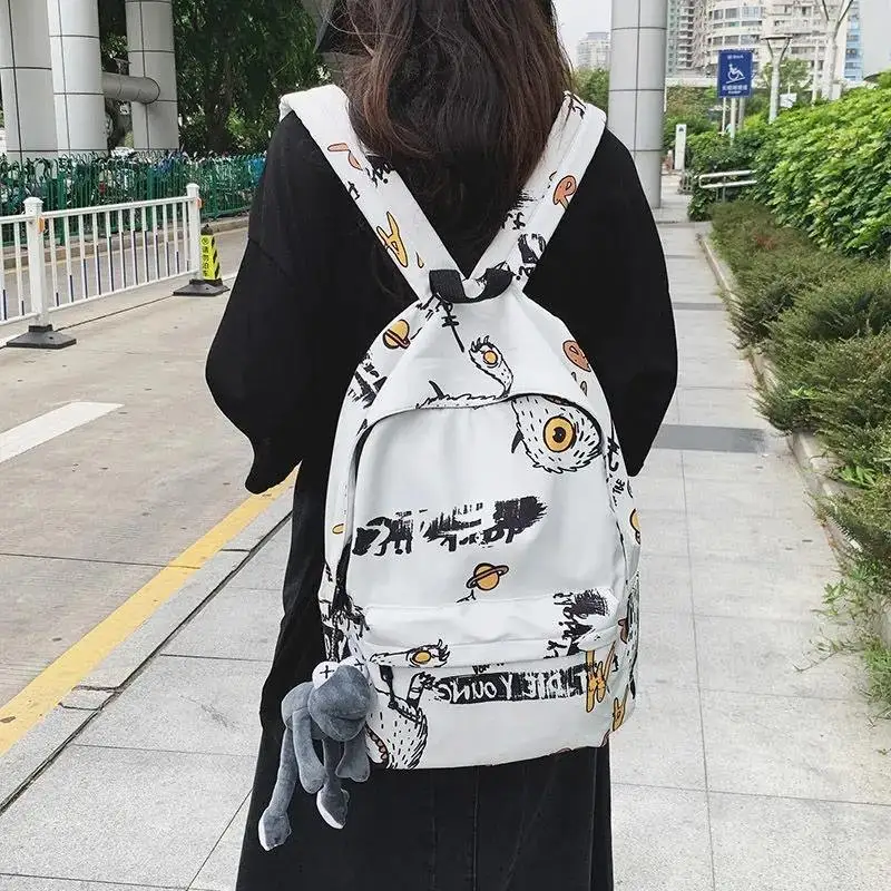 Новинка 2021, школьный портфель, простой и универсальный рюкзак для учеников средней школы, корейский Модный повседневный дорожный рюкзак с г...