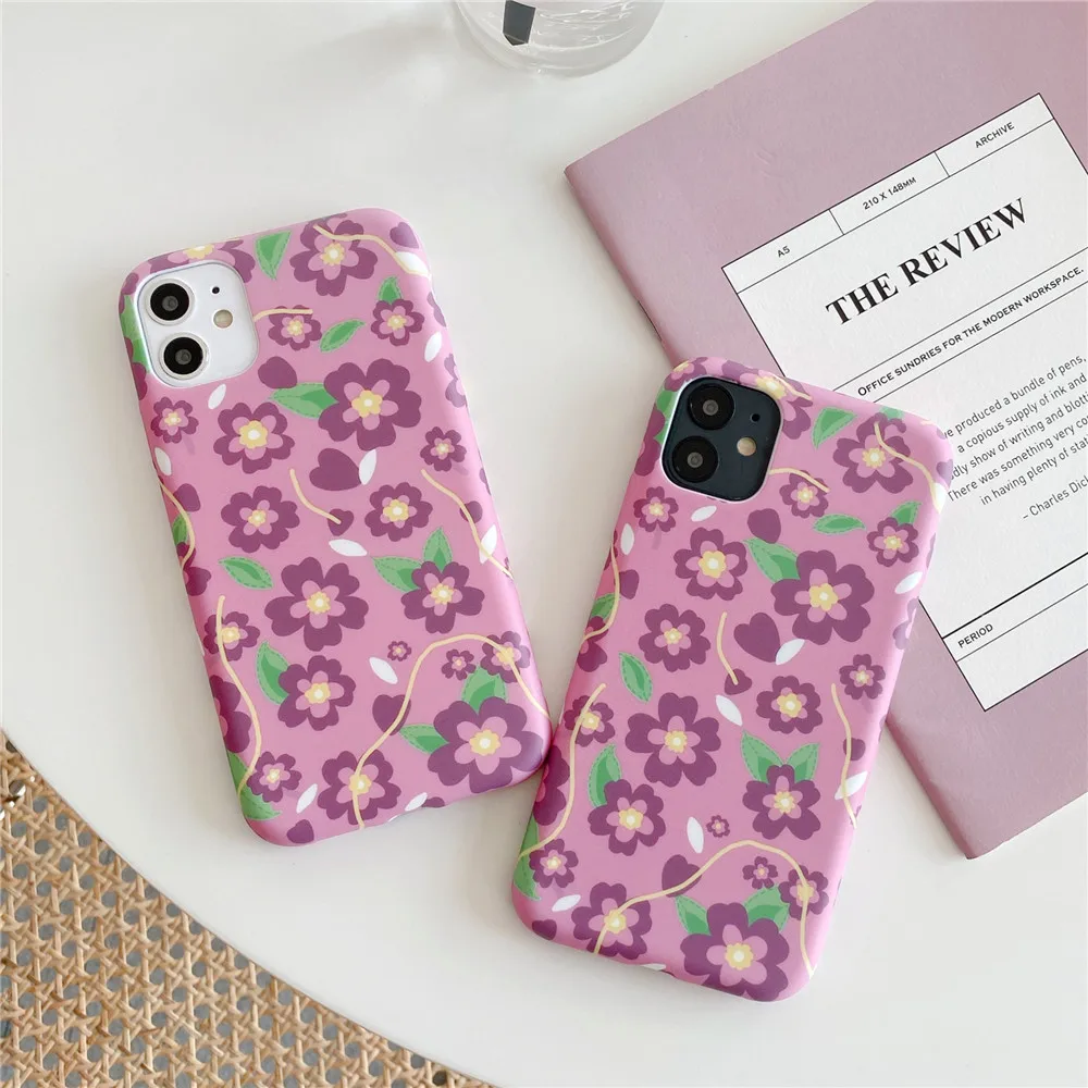 

Phone Case sFor iPhone X XR XS Max 11 Pro Max 6 6S 7 8 Plus Funda Cute Smiley Flower IMD Back Cover Soft Silicone TPU Cover Capa
