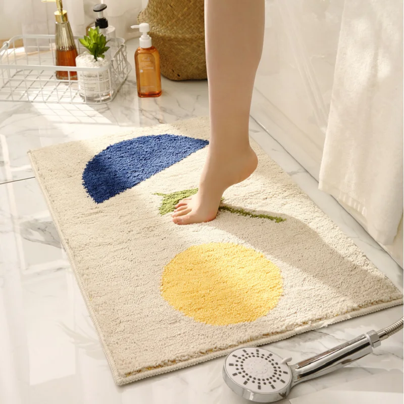 

New LEONIQ Simple Nordic Home Flocking Carpet Floor Mat Door Bedroom Bathroom Water Absorbent Non-slip Floor Mat bath rug
