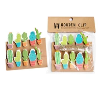 10pcslot cute cartoon cactus colored clothes photo paper clothespin diy paper peg clothespin office supplies