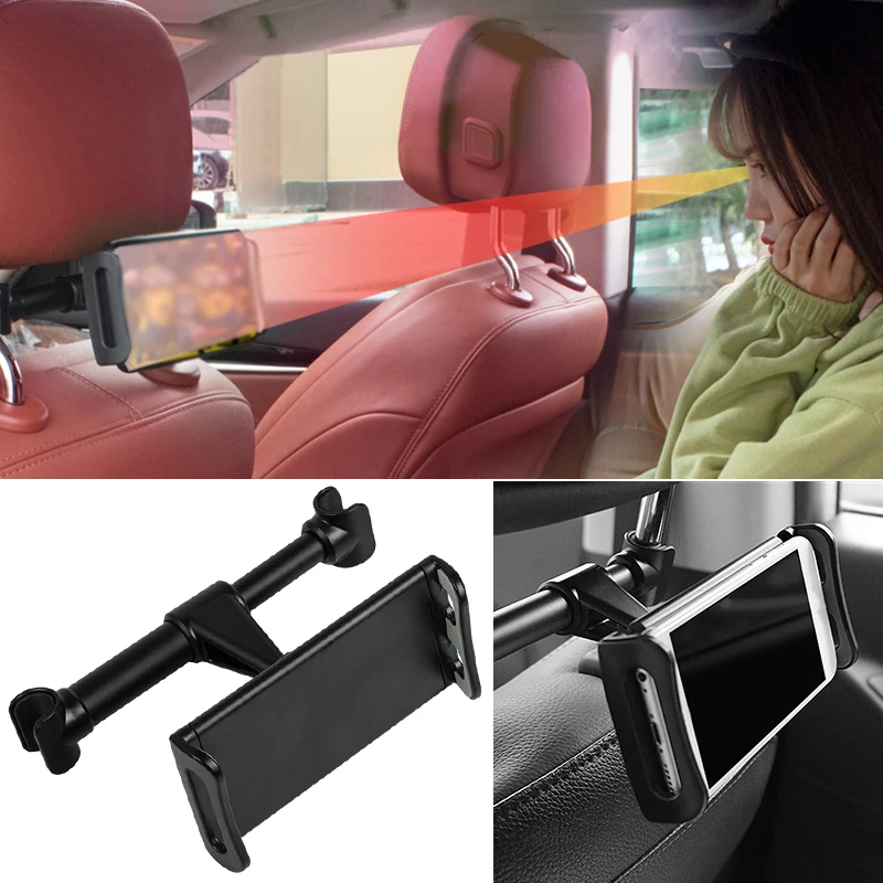 

Car Back Seat Phone Tablet PC Holder Stand Car Headrest Mobile Phone Tablet Holder Back Seat Rotating Stand Fits for GPS iPad
