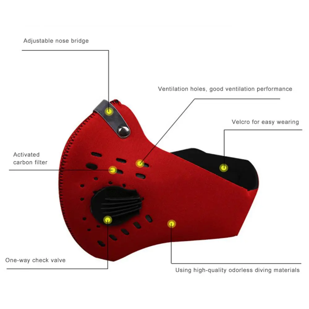 Пылезащитная маска для езды PM2.5 многоразовая профессиональная дыхательная с