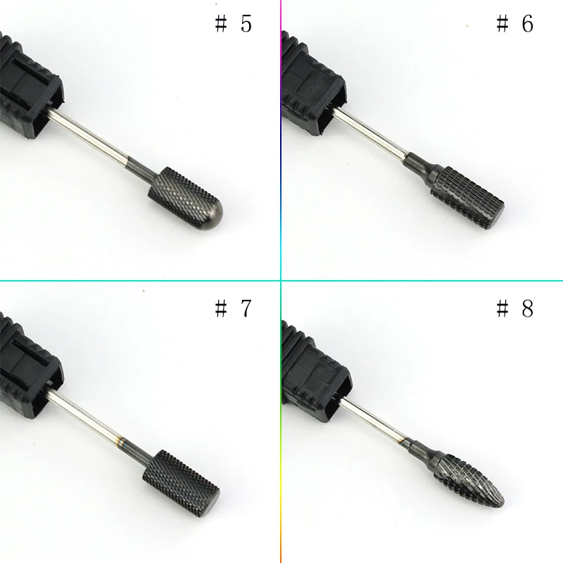 1 шт. черный карбид фрезы для ногтей Вольфрамовая сталь вращающиеся очистки