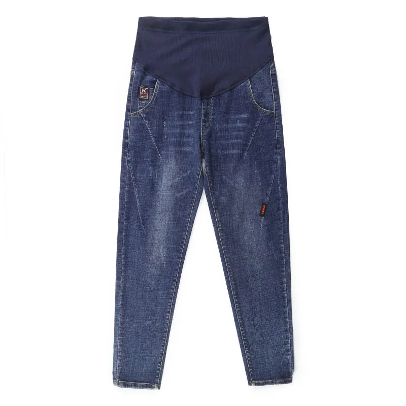 

New Fashion 2021 Black Maternity Jeans Cotton Denim Clothes for Pregnant Women L-4XL Plus Size Pregnancy Trousers Blue Pants