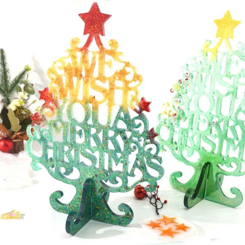 

Christmas Tree Ornaments Epoxy Resin Mold Merry Christmas Home Decor Silicone Mould Christmas Theme Feastival Art Crafts