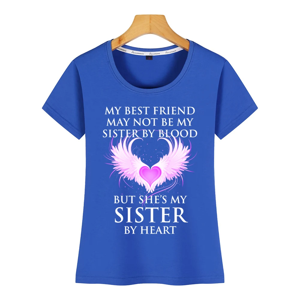 Женская футболка с надписью shes my sister by heart забавная короткая женская в стиле