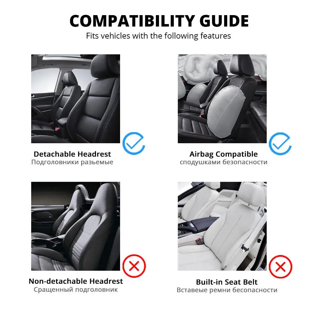 2 Pieces Set Universal Car Seat Covers Mesh Sponge Interior Accessories T Shirt Design Front Car Seat Cover For Car/Truck/Va