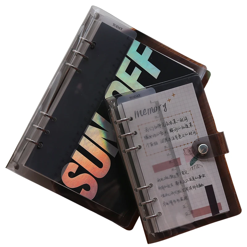 Палетки из ПВХ прозрачный Ins лазер простой переплетной блокнот A5 A6 со свободными