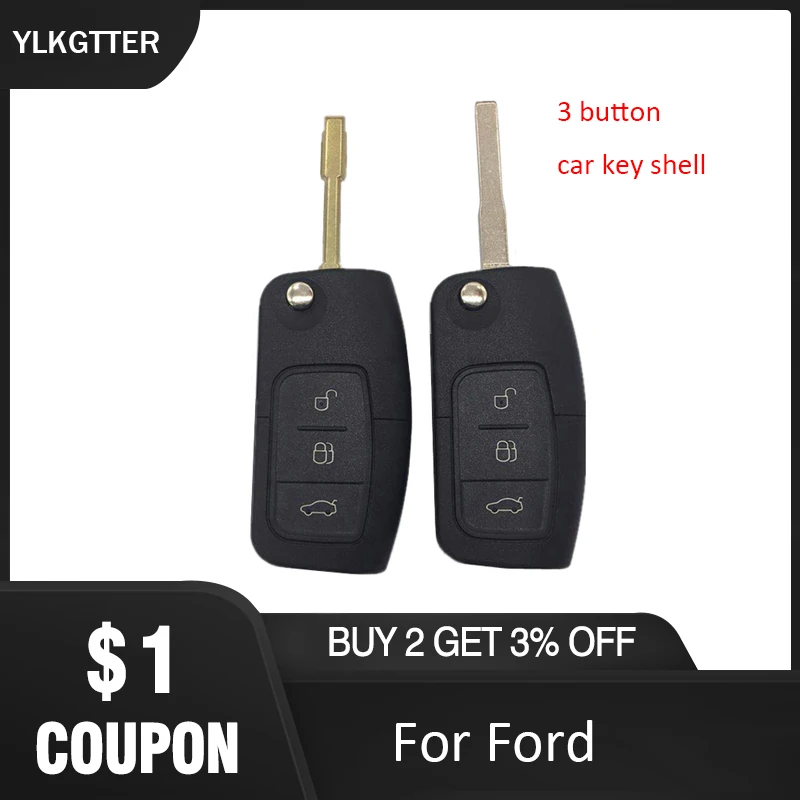YLKGTTER 3 кнопочный раскладной чехол для автомобильного ключа Ford Focus Galaxy Mondeo Fiesta C Max S