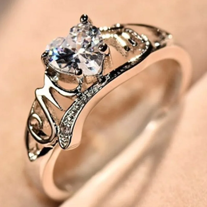 New Trendy Heart Shaped Rings For Women Classical Female Wedding Party Ring Jewelry Romantic Ladies Valentines Gifts | Украшения и