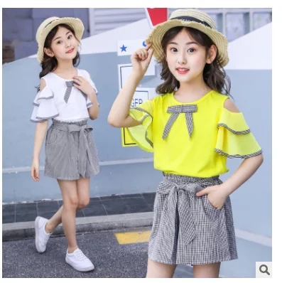 Летние комплекты для девочек комплект детской одежды из двух предметов футболка