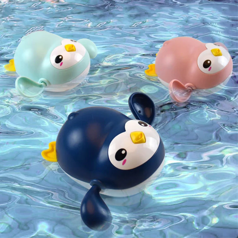 

Baby Bath Toys Cute Cartoon Water Game Shower Toys Bathtub Bathing Clockwork Toy For Kid Duck Penguin Whale Children Play Water