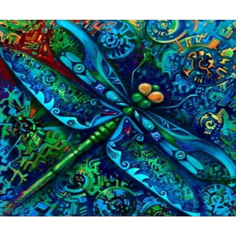

DIY 40x50cm Paint By Numbers Animals Dragonfly Oil Painting By Numbers Set Gift Coloring By Numbers Canvas Wall Set