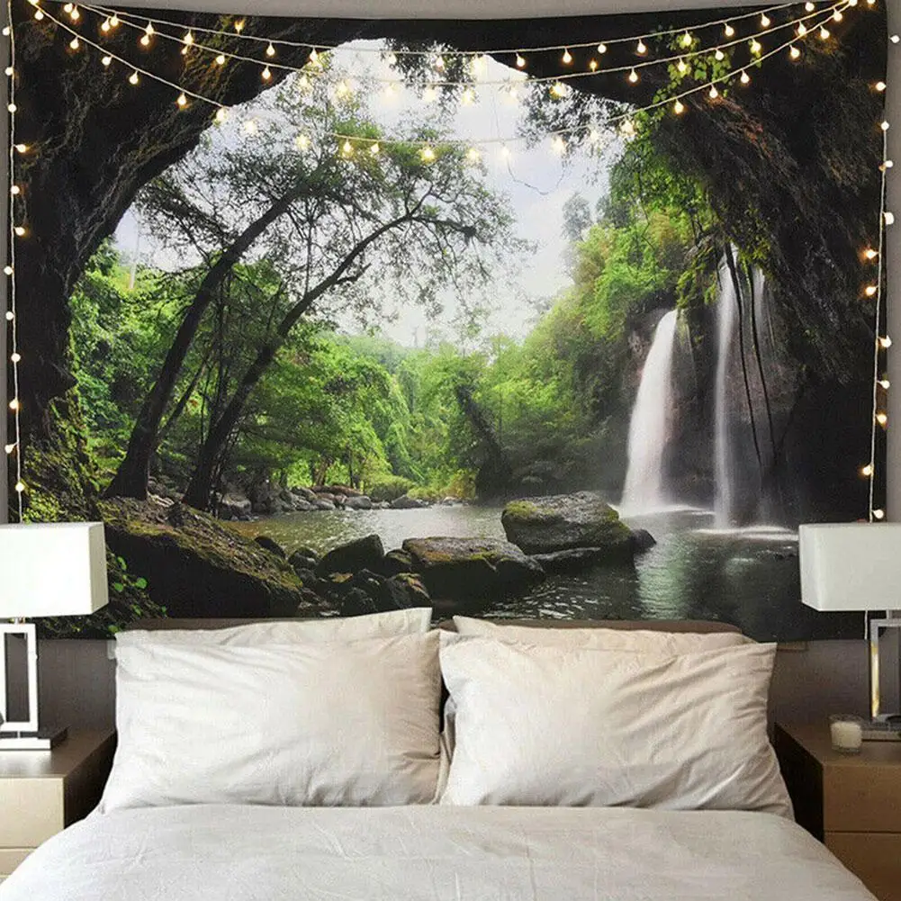 

2021 New Forest Tapestry Wall Hanging Tapestry Hippie Yoga Retro Mat Beach 130*150 Decor Home Z9s3