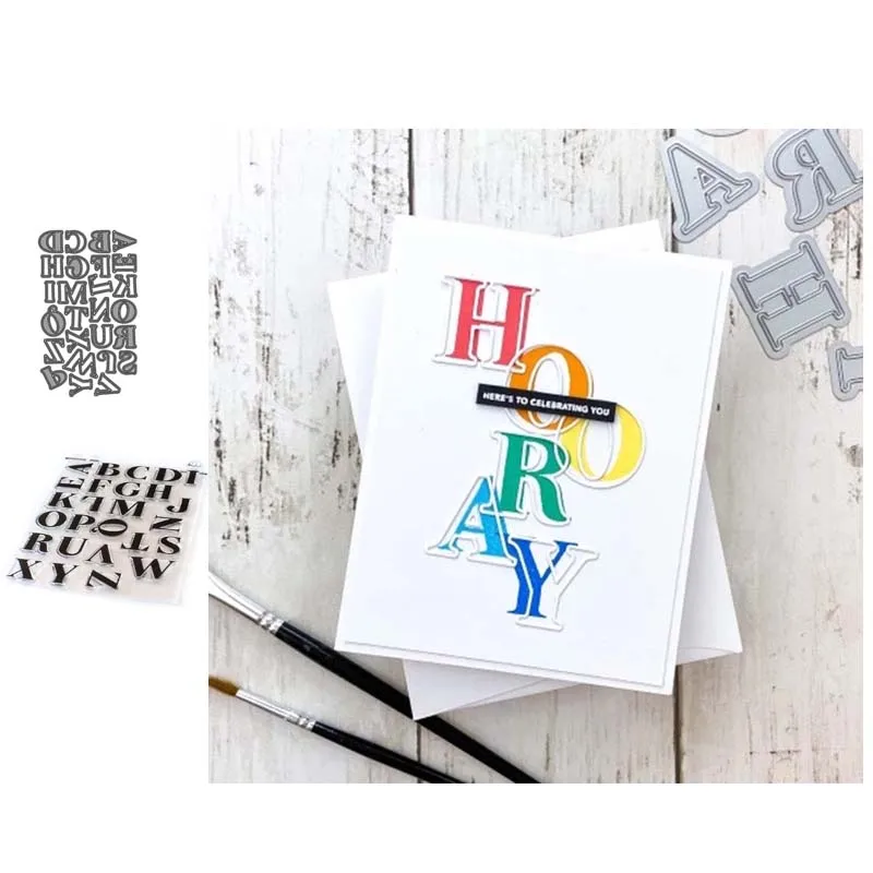 

JC Rubber Stamps and Metal Cutting Dies English Alphabet Letters Scrapbooking Craft Stencil Card Make Album Sheet Model 2020 New