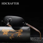 Мужские солнцезащитные очки без оправы HDCRAFTER, брендовые дизайнерские очки большого размера с поляризационными зеркальными линзами из орехового дерева, 2020