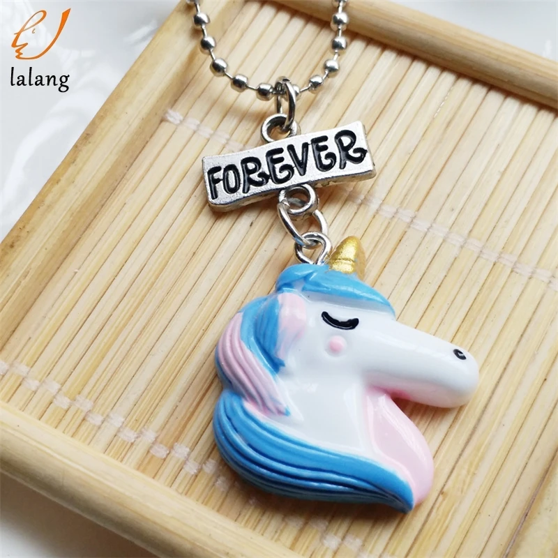 2020 популярные детские украшения лучший друг навеки Цепочки и ожерелья Единорог