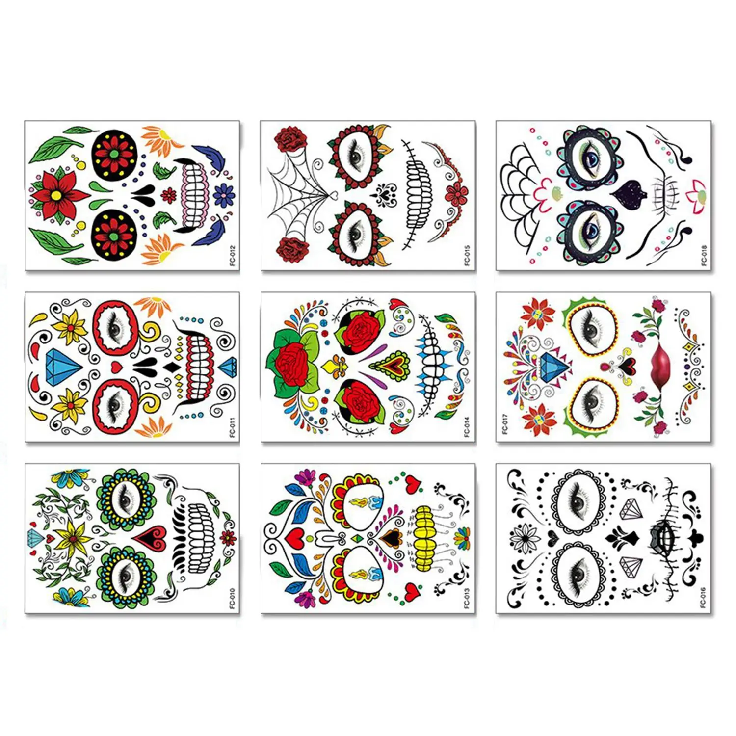

9 листов, водостойкая наклейка для лица