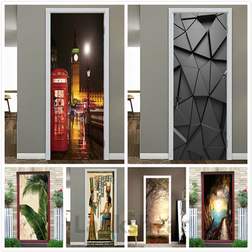 

HD-печать, ретро, дверная наклейка, s, пейзаж, живопись, Креативные обои, дверная наклейка, Современная 3D имитация, настенная наклейка, постер д...
