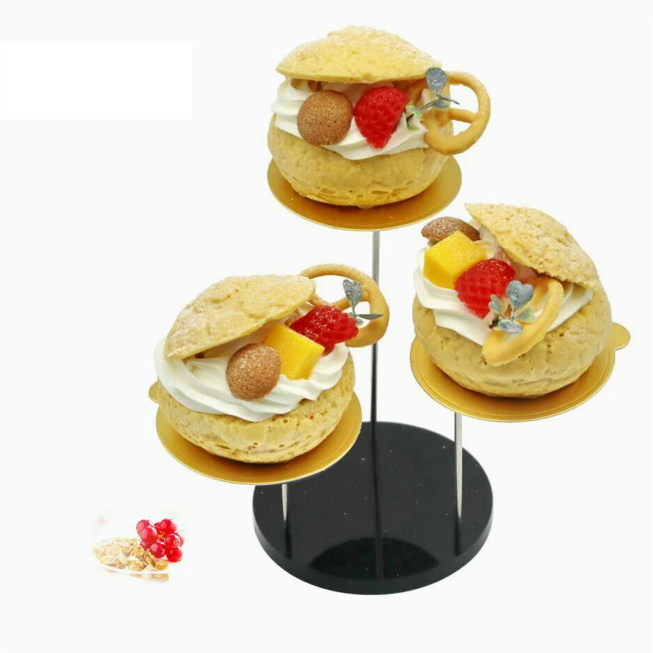 Modelo de comida artificial, Puffs de crema realistas para pasteler&iacute;a, ventana de exhibici&oacute;n para el hogar, paisaje de fotograf&iacute;a, tienda de postres, regalos-5